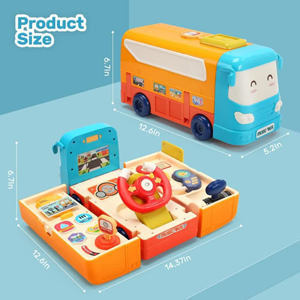 ماشین اسباب بازی اتوبوس موزیکال HOLYFUN Bus Car Toy for Toddler_اسباب بازی